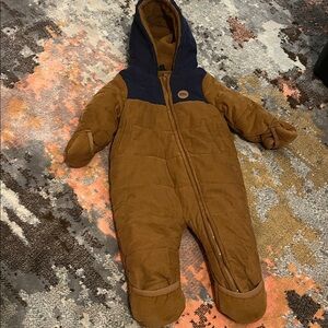 Eddie Bauer Baby Brown Quilted Fleece Snowsuit 6/9 months